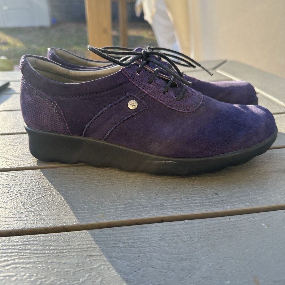 Wolky Women's Nido Purple Round Toe Rubber Sole Lace-Up Sneakers, Size EU 39